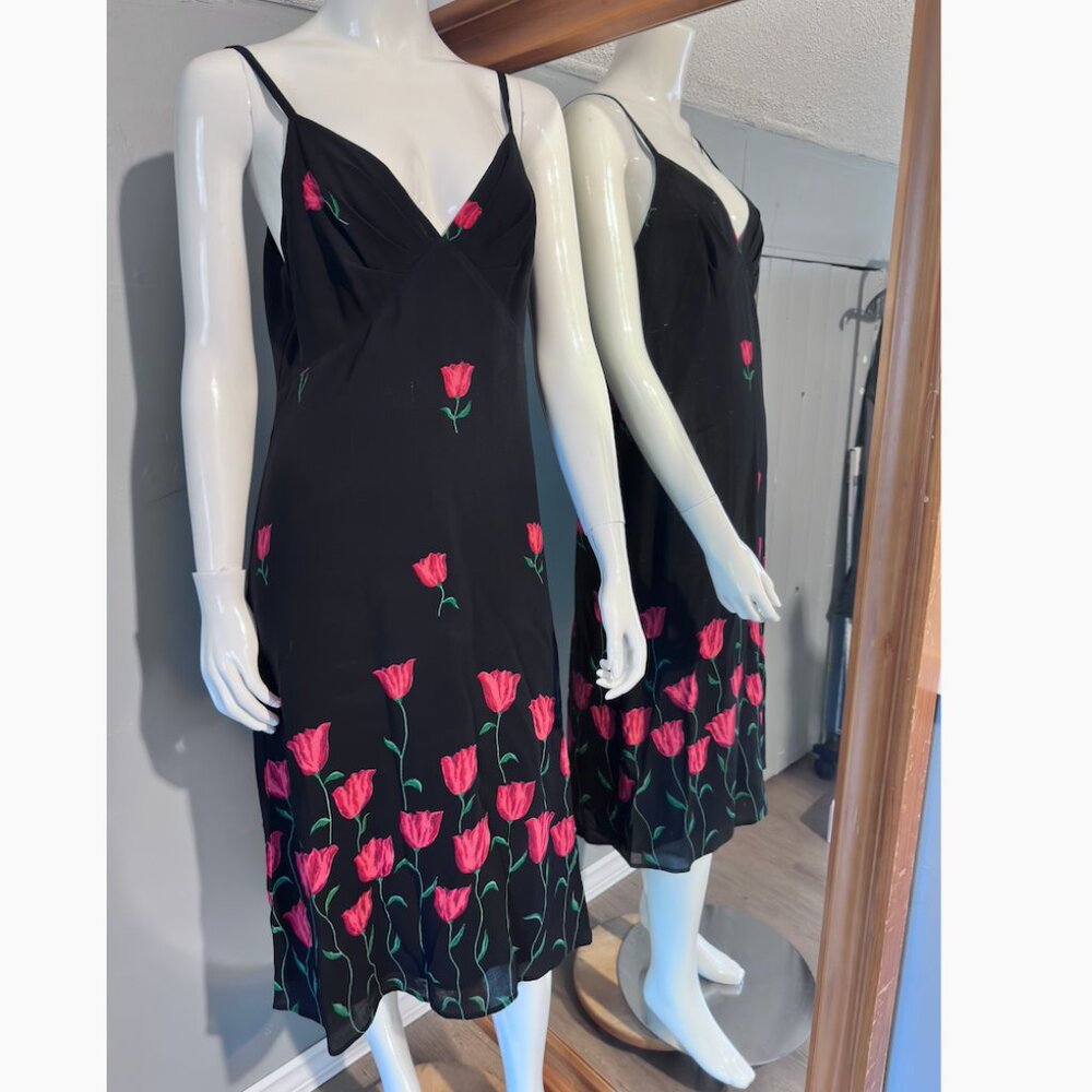 Reformation Tulip Slip Dress Black Size 6 Adjustable Strap